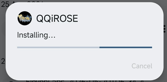 Android installing the QQiROSE app