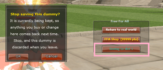 Turning saving on and off for a dummy